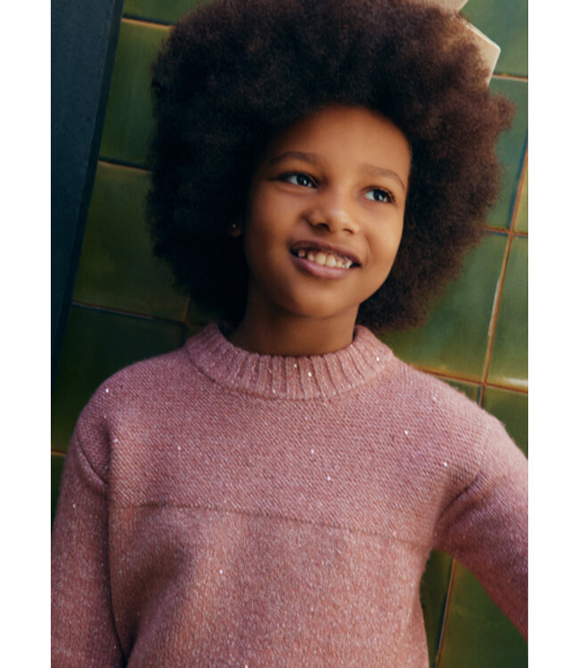 Abel & Lula winter rok-set meisjes - roze - gebreid