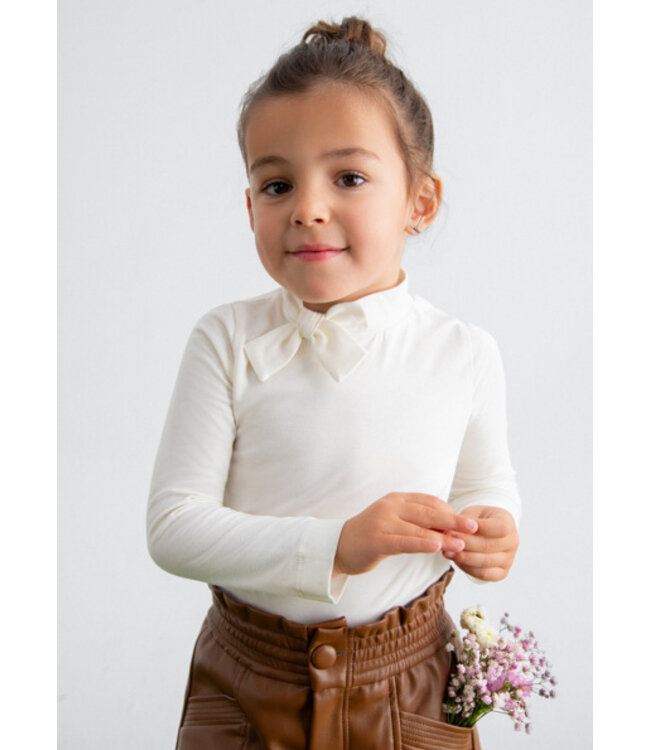 Abel & Lula winter sweater meisjes - wit - coltrui - gebreid