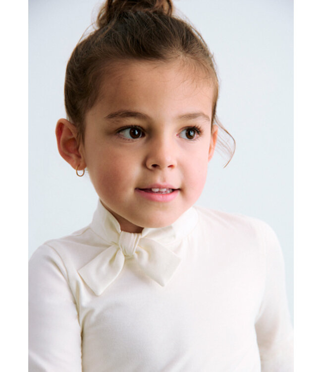 Abel & Lula winter sweater meisjes - wit - coltrui - gebreid