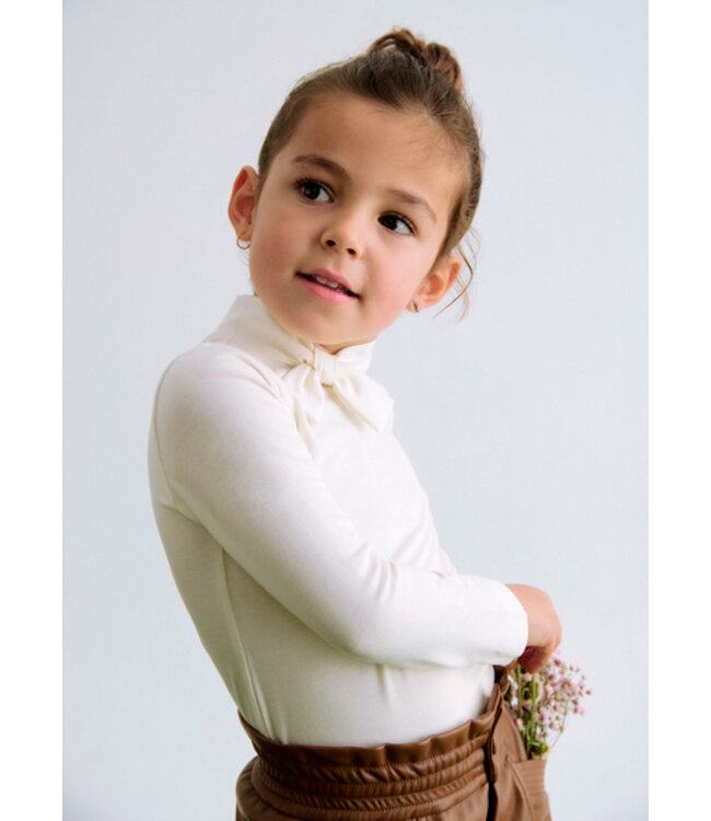 Abel & Lula winter sweater meisjes - wit - coltrui - gebreid