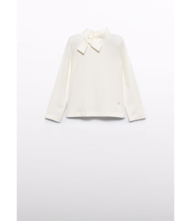 Abel & Lula winter sweater meisjes - wit - coltrui - gebreid