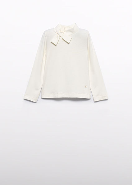 Abel & Lula winter sweater meisjes - wit - coltrui - gebreid afbeelding