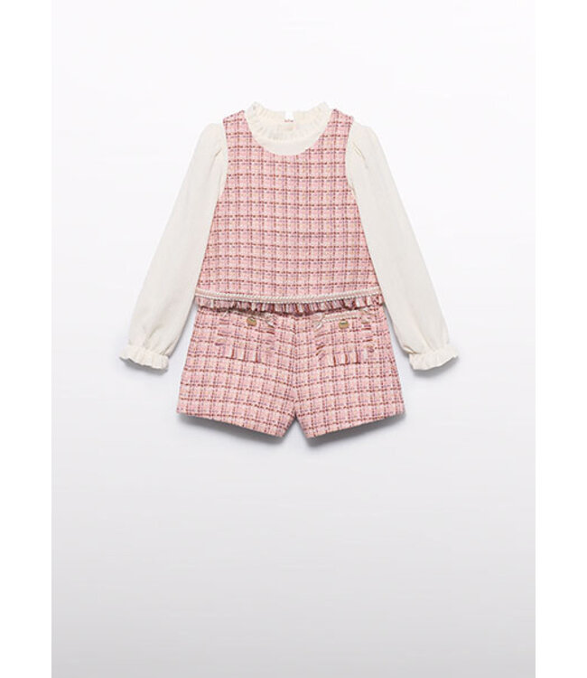 Abel & Lula winter bermuda-set meisjes - roze