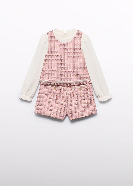 Abel & Lula winter bermuda-set meisjes - roze afbeelding