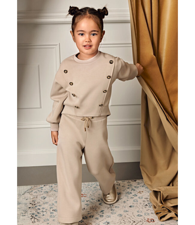 Abel & Lula winter broek-set meisjes - beige - gebreid