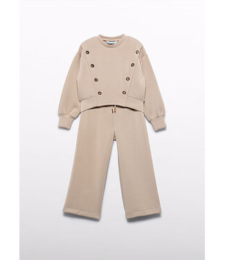 Abel & Lula winter broek-set meisjes - beige - gebreid