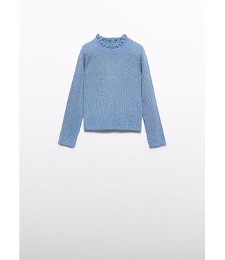 Abel & Lula winter sweater meisjes - licht blauw - coltrui - gebreid