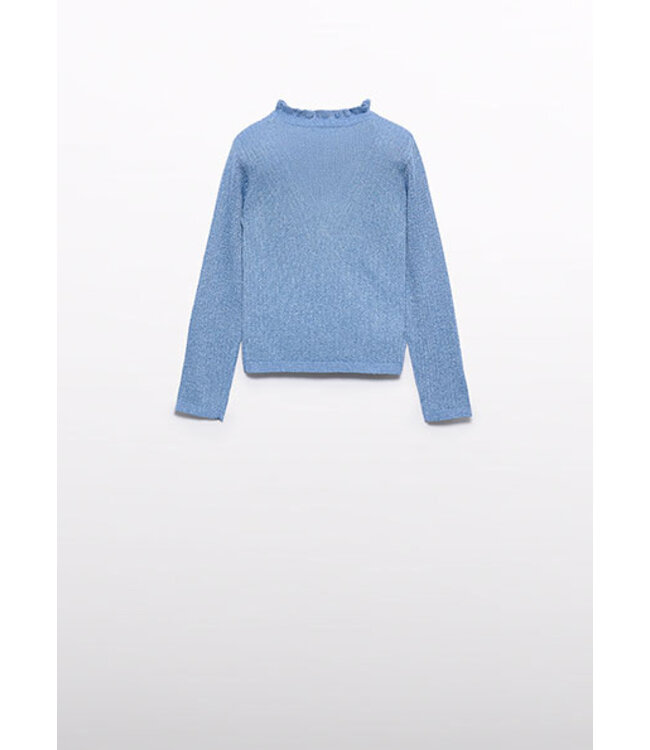 Abel & Lula winter sweater meisjes - licht blauw - coltrui - gebreid