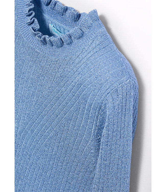 Abel & Lula winter sweater meisjes - licht blauw - coltrui - gebreid