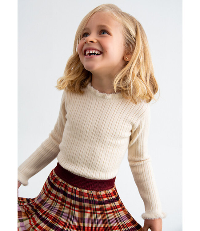 Abel & Lula winter sweater meisjes - beige - coltrui - gebreid
