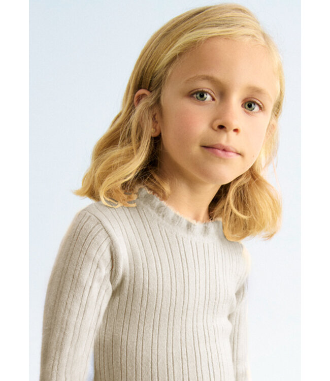 Abel & Lula winter sweater meisjes - beige - coltrui - gebreid
