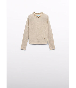 Abel & Lula winter sweater meisjes - beige - coltrui - gebreid