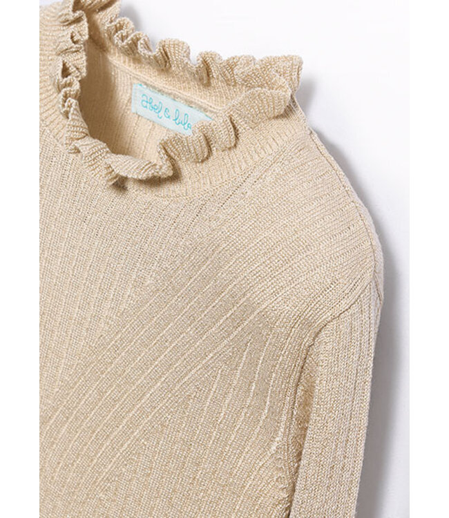 Abel & Lula winter sweater meisjes - beige - coltrui - gebreid