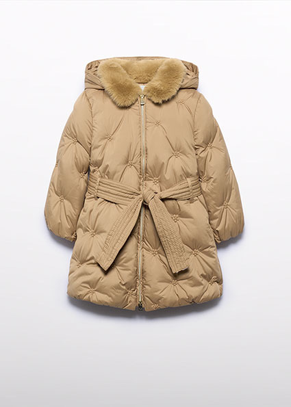 Abel & Lula winter winterjas meisjes - bruin - gewatteerd afbeelding