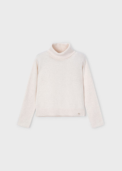 Mayoral winter sweater meisjes - zand - coltrui - gebreid afbeelding