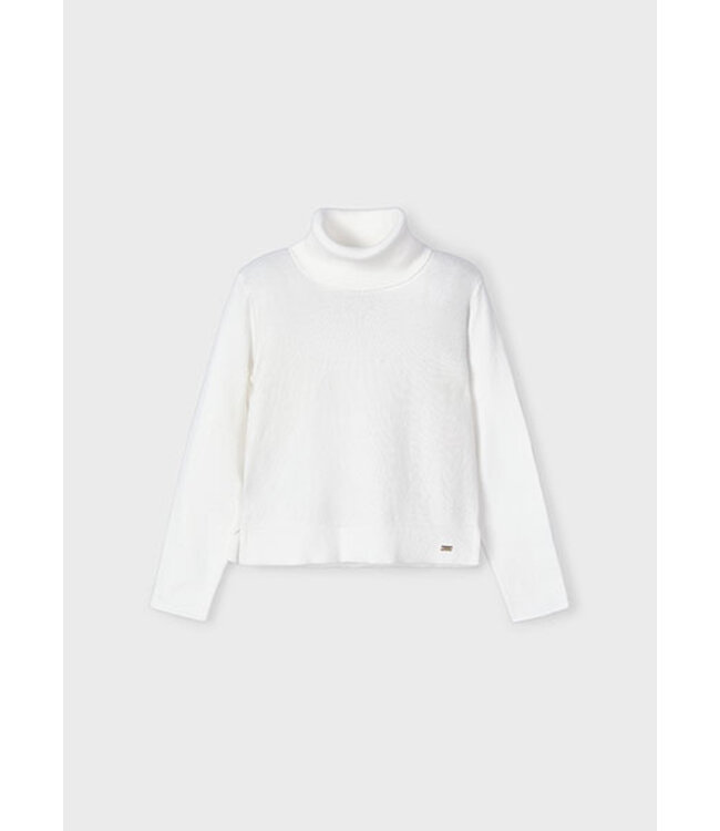 Mayoral winter sweater meisjes - wit - coltrui - gebreid