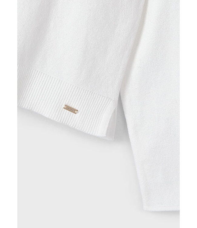 Mayoral winter sweater meisjes - wit - coltrui - gebreid