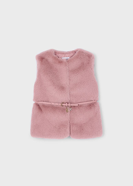 Mayoral winter vest meisjes - roze - met riem afbeelding