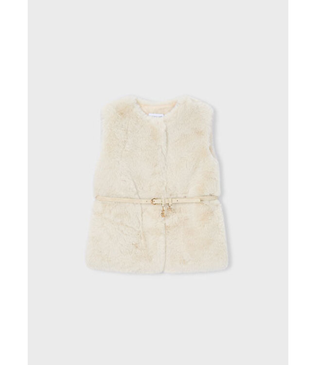 Mayoral winter vest meisjes - zand - met riem