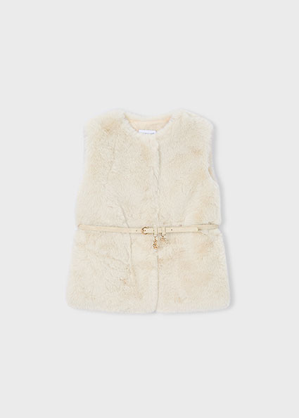 Mayoral winter vest meisjes - zand - met riem afbeelding