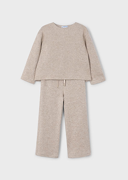 Mayoral winter broek-set meisjes - bruin - gebreid afbeelding