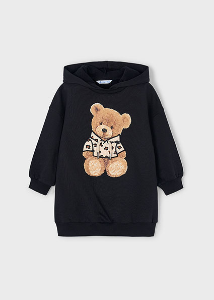 Mayoral winter jurk meisjes - zwart - fleece - capuchon afbeelding