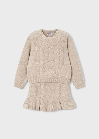 Mayoral winter rok-set meisjes - zand - tricot afbeelding