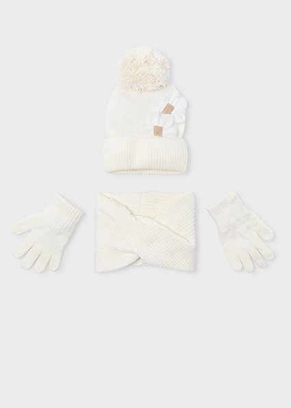 Mayoral winter muts-sjaal set meisjes - bruin - zand afbeelding