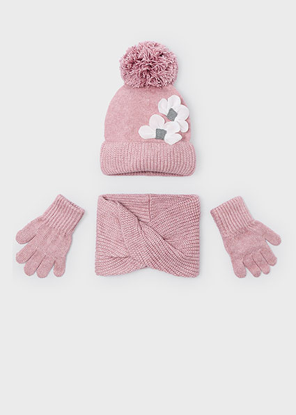 Mayoral winter muts-sjaal set meisjes - roze afbeelding
