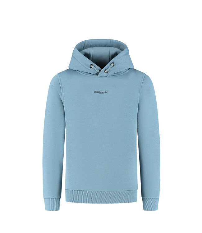 Ballin winter hoodie jongens - blauw/grijs - logo