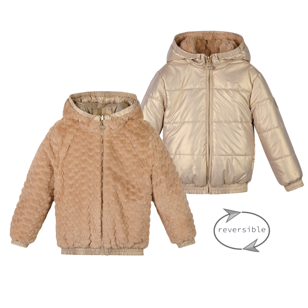 Le Chic winter bomberjack meisjes - goud - Bente - reversible afbeelding