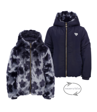 LOOXS Little winter winterjas meisjes - navy blauw - reversible