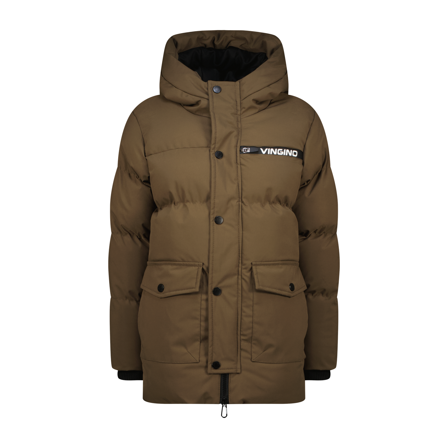 Vingino winter winterjas jongens - donker bruin - Tanso - lang afbeelding