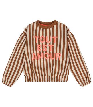 Tumble & Dry winter sweater meisjes - off wit/bruin - Mon Amour