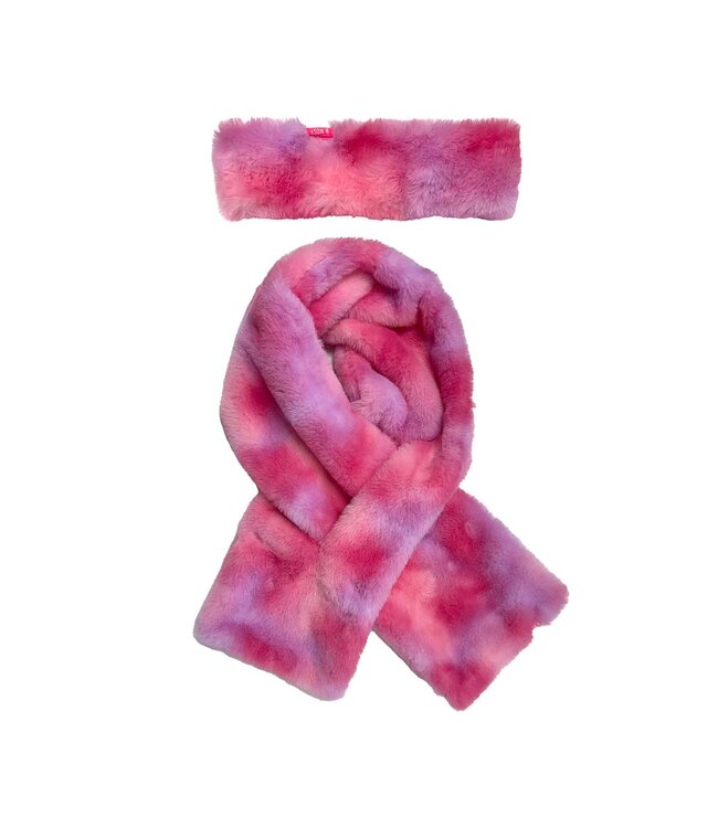 B.Nosy winter sjaal en haarband meisjes - roze - Anne