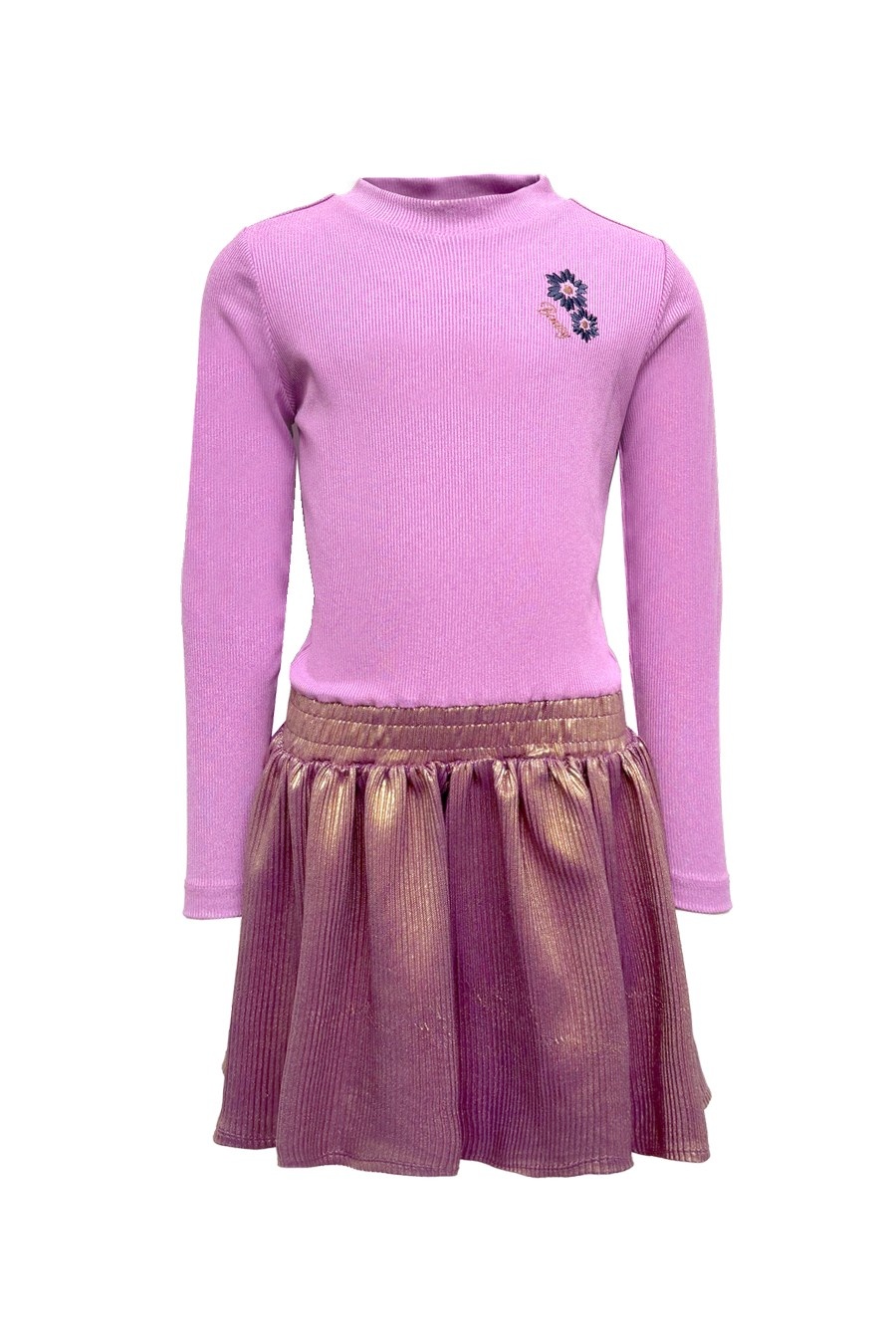 B.Nosy winter jurk meisjes - paars - Donia - metallic rok afbeelding