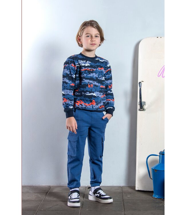 B.Nosy winter sweater jongens - blauw - Scott - print