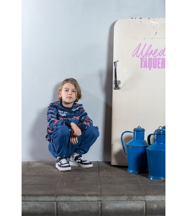 B.Nosy winter sweater jongens - blauw - Scott - print