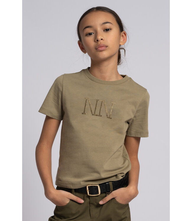 Nik&Nik winter t-shirt meisjes - groen - Stud