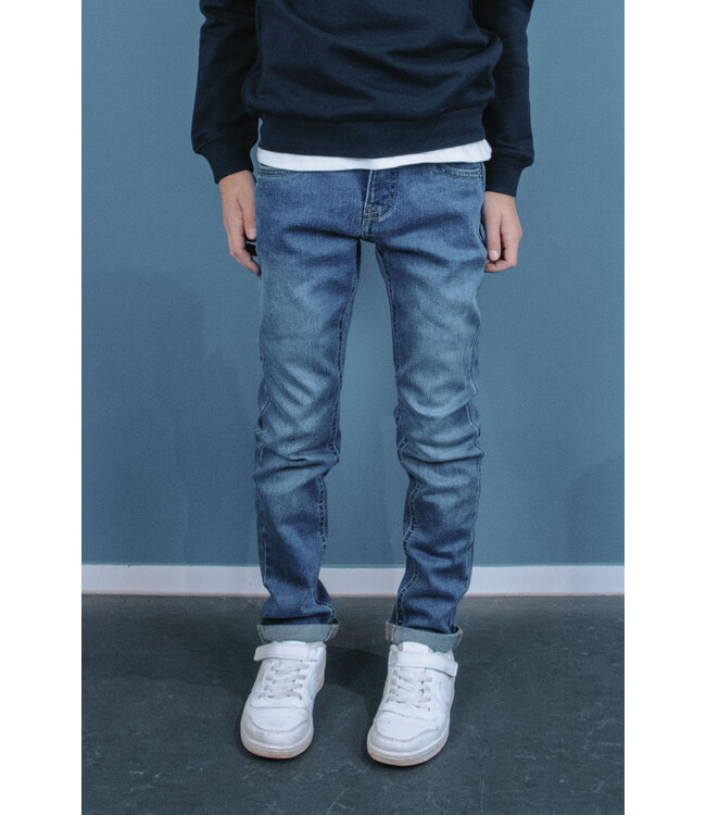 Tygo & Vito winter jeans broek jongens - medium blauw - skinny fit - stretch