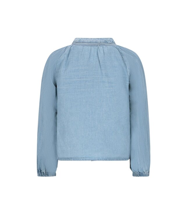 Like Flo winter blouse meisjes - blauw - Chei - chambrey - nep strik sluiting