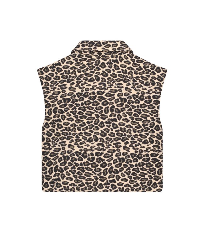 Like Flo winter gilet meisjes - blauw/beige - Dua - geweven - panter