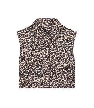 Like Flo winter gilet meisjes - blauw/beige - Dua - geweven - panter