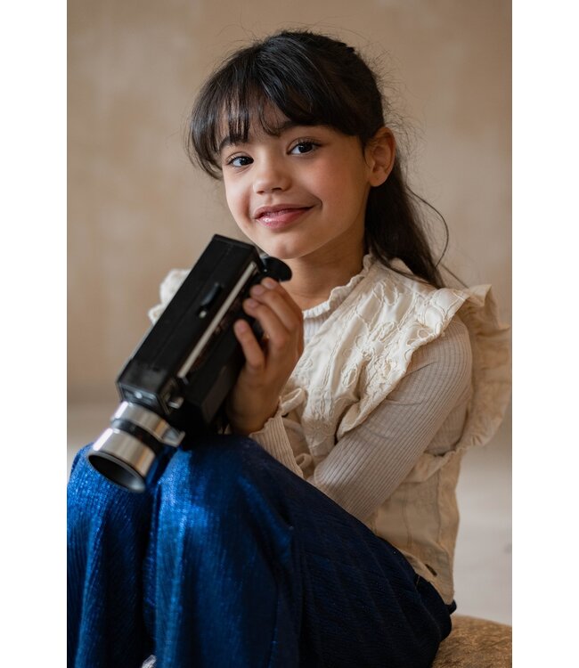 Like Flo winter gilet meisjes - beige - Dia - nep strik sluiting