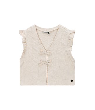 Like Flo winter gilet meisjes - beige - Dia - nep strik sluiting