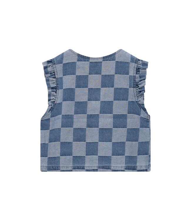 Like Flo winter gilet meisjes - blauw - Dia - nep strik sluiting