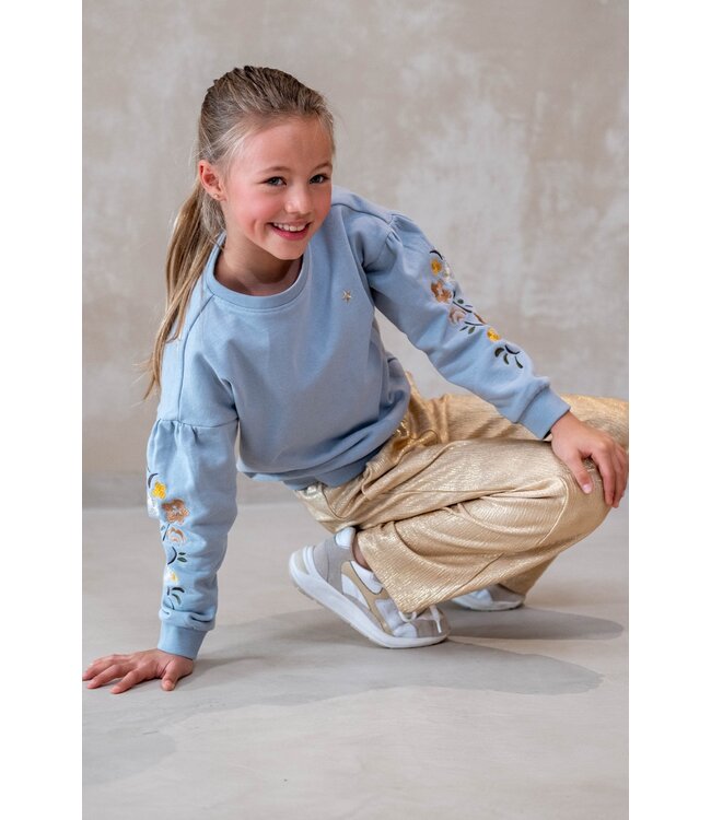 Like Flo winter sweater meisjes - blauw - Danee - print