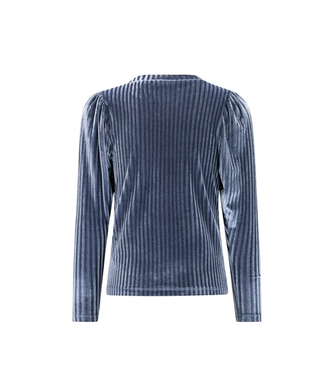 Like Flo winter velvet top meisjes - blauw - Esmay