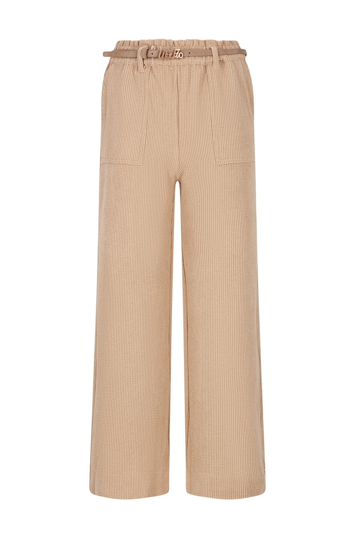 Like Flo winter corduroy wide leg broek meisjes - beige - Finn - riemlussen afbeelding