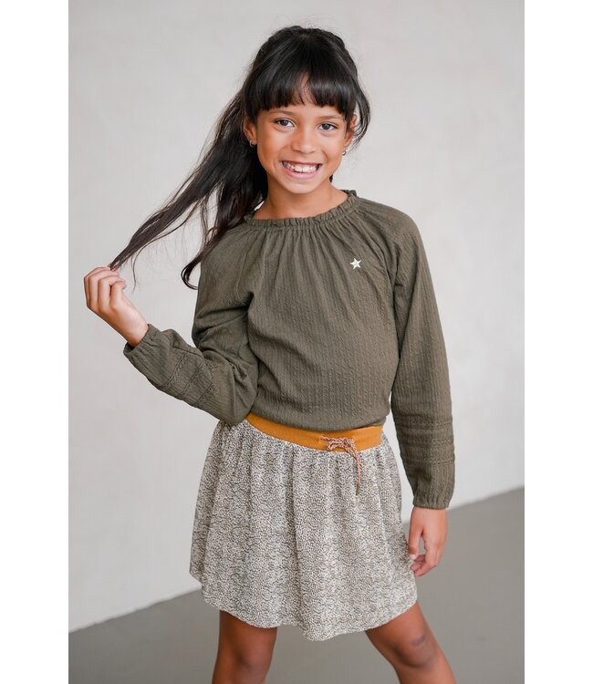 Like Flo winter mesh rok meisjes - zand - Sascha - plisse